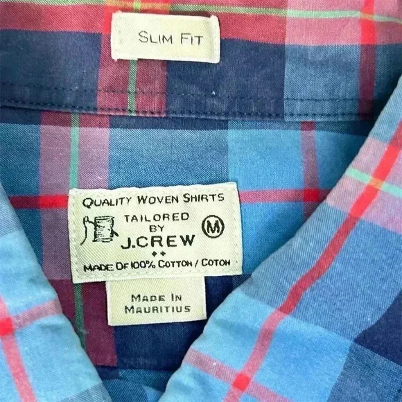 J.Crew Men's Slim Fit Plaid Button Down Shirt Size M Long Sleeve - Picture 3 of 6